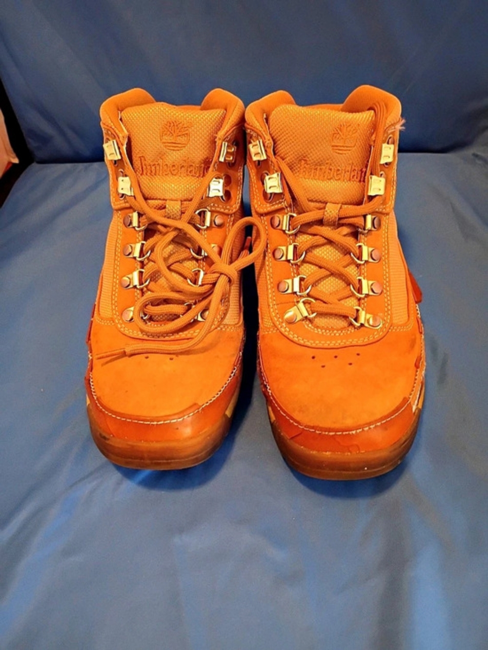 Distressed Timberland Euro Hiker Brown/Beige Leather Hiker Boots Men’s 10.5 M